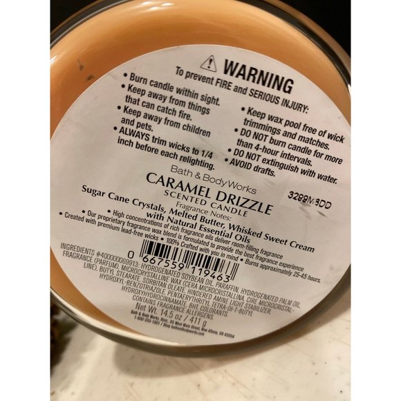 Bath & Body Works Accents Bath Body Works Caramel Drizzle 3 Wick